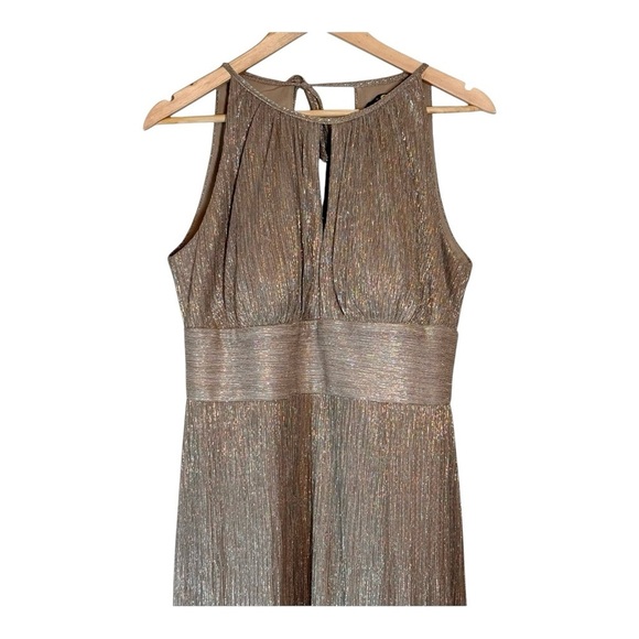 R&M Richards Keyhole Halter Gown in Gold - Picture 4 of 8